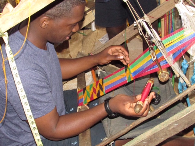 weaving kente cloth