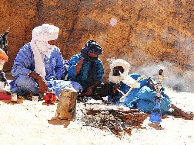 Moroccan men smoking 
